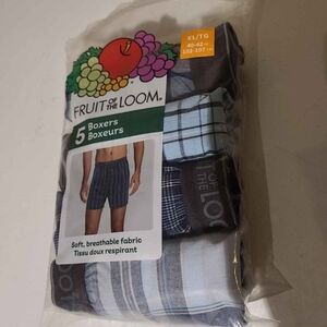 NEW Fruit of the Loom Men's Boxers - Blue and Gray Pack (5 Pairs)